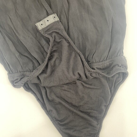 Lovers And Friends Size Small Vision Faux Wrap Long Sleeve V Neck Black Bodysuit - Picture 10 of 12